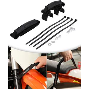 JFG RACING Motorcycle Front & Rear Rescue Lift Strap, Universal Adjustable Dirt Bike Pull Tow Straps Belt for Most Pit Dirt Bike Street Bike, BLACK