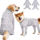 Recovery Suit for Large Medium Dogs After Surgery, Soft Breathable Anti Licking Dog Onesie E-Collar & Cone Alternative, Pet Bodysuit for Preventing Hair Loss Full Cover Wound(2XL, Grey Pony) (2XL(Chest 26.77-29.92 in))