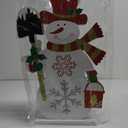 Snowman Christmas Decorations,Wooden Snowman Figurine w Flitter Printing Among Christmas Floor Decor,Large Christmas Decorations Indoor,Snowman Decor Winter Decorations for Home