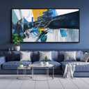 KLAKLA Wall Art for Living Room - Blue Abstract Canvas Pictures Framed Artwork for walls Extra Large Prints for Bedroom Above the Bed Decor, 30x60