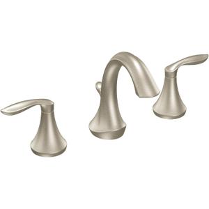 Moen Eva Brushed Nickel Two-Handle High-Arc Widespread Bathroom Faucet, Bathroom Faucets for Sink 3 Hole Setup with Drain Trim, (Valve Required), T6420BN
