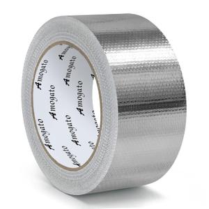 Fiberglass Aluminum Foil Tape 2 inch x 66 Feet - High Heat Resistant (500F) for Exhaust Pipe Repair, Muffler, Automotive & HVAC Duct Sealing - Heavy Duty, Flame Retardant, Easy Tear