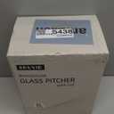 2 Pack 2 Liter/68 oz Square Glass Pitcher with Lid, Classic Stripes Water Pitchers with Handle for Fridge, Large Jug for Iced Tea, Coffee, Borosilicate Glass Carafe for Hot/Cold Brew Drink, Gold