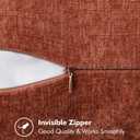MIULEE Pack of 2 Couch Throw Pillow Covers 18x18 Inch Burnt Orange Farmhouse Decorative Pillow Covers with Stitched Edge Soft Chenille Solid Dyed Pillow Covers for Sofa Bed Living Room