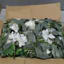 DearHouse 2Pack Artificial Peony Flower Garland - 6ft/Strand Silk Peony Flower Greenery Garland with Fake Willow Leaves for Wedding Ceremony Backdrop Party Table Centerpieces Decor (White)