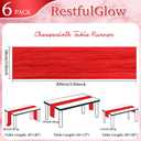6 Pack Red Table Runner Cheesecloth 10FT Boho Cheese Cloths Gauze Fabric Table Runner 120 Inch Rustic Sheer for Spring Wedding Birthday Party Baby Shower Holiday Home