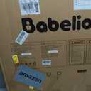 Babelio Baby Gate for Stairs, Kitchen & Doorways, 26-43" W 28" H No Bottom Bar| Easy Installation| One-Handed Operation| Auto-Close| Hardware Mount (Drill Needed) Safety Dog/Pet Gate Indoor (White)