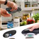 CIRCLE JOY Electric Can Opener, One-Touch Automatic Can Opening with Smooth Edges, Food Safety Handheld Battery-Operated Can Opener for Kitchen and Seniors, Black