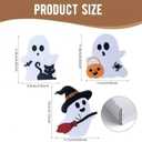 2 x 3pcs Cute Ghost Halloween Indoor Decoration, Wooden Layered Tray Countertop Sign, Suitable for Halloween Party Home Display
