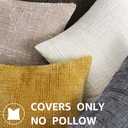 DecorUhome Summer Cream White Chenille Throw Pillow Covers 18x18 Set of 2 Textured Cozy Slubby Couch Pillow Covers Modern Farmhouse Boho Decorative Pillow Cases for Bed Sofa Living Room