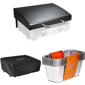 Blackstone Table Top Griddle Hood,22''Hard Cover Hood & 22 inch Griddle Cover Water Resistant 600D Polyester & 5017 Grease Cup Liners for Rear Grease Griddles