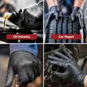 NEOTRIL 8 Mil Heavy Duty Disposable Nitrile Gloves with Diamond Texture Grip Rubber Gloves Latex & Powder Free (Black, L)