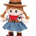 Hopearl Talking Singing Cowgirl Repeats What You Say Girl Walking Doll Electric Interactive Animated Toy Speaking Plush Buddy Gifts for Toddlers, 9.5''