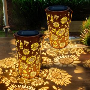 ANYTALK Mothers Day Gifts for Mom, 2Pack Sunflower Solar Lanterns Outdoor Waterproof, Birthday Gifts for Women Mom Grandma, Hanging Solar Lights for Yard, Patio, Porch, Garden Decor