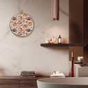 Sufamb Fall Football Pumpkin Round Wall Art Decor, Farmhouse Autumn Football Leaf Canvas Artwork Framed, Rustic Fall Wall Hanging Prints Decorations for Home Bedroom Living Room Decor, 10x10 Inches (rugby)