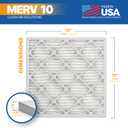 BNX TruFilter 18x20x1 MERV 10 (6-Pack) AC Furnace Air Filter - MADE IN USA - Pleated Air Conditioner HVAC AC Furnace Filters - Removes Odor, Mold, Bacteria, Smoke