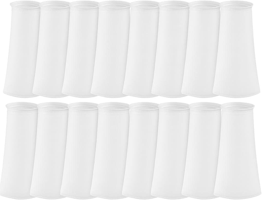 16 Pack Filter Sock 4 Inch Ring, Filter Socks for Saltwater Aquarium by 15 Inch Long, 200 Micron Aquarium Filter Sock for Fish Tank Sump Saltwater Freshwater Aquariums