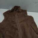 Hixiaohe Sherpa Fleece Vest for Women Trendy Warm Sleeveless Vests Jacket Lightweight Zip Coats with Pockets Fall Outerwear, Brown, Medium