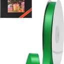 LIUYAXI Green Double Face Satin Ribbon 1/2" X 50 Yards, Ribbons Perfect for Crafts, Gift Wrapping, Bow Making and More