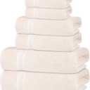 Quick-Dry, Soft & High Absorbent Bath Towels Cotton Turkish Bath Towel Set of 6 | Daily Use 100% Cotton Towels for Bathroom, Gym & More | Bathroom Towels Set (6 Pcs, Ivory Lace)