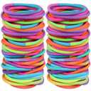 120 Pcs No Damage Elastics Hair Ties, Assorted Hair Bands Perfect for Medium to Thick Hair, Multicolor Pony tails Holders for Men, Women, Girls and Boys (4mm)