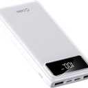 Portable Charger Battery Pack 10000mAh - Fast Charging Universal Power Bank with Dual USB Ports  USB Cables Included (White)