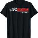 Mama Pit Crew Race Car Birthday Family Matching Pit Crew T-Shirt, Large