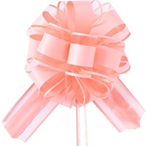2 x Lotus Root Pink 8 PCS Large Pull Bows,Bow for Gift Wrapping,6 inches, Wrapping Christmas, Party Birthday Gift Wedding, Valentine's Day Decorations for Boxes or Flowers