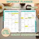 Ymumuda 2026 Planner, Daily Weekly and Monthly PlannerJan 2026 - Dec 2026, 8.4" x 6.3", 2026 Calendar Planner Book with Tabs, Spiral Notebook with Inner Pocket for Office Home School Supplies