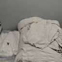 Litanika Beige Seersucker Comforter Set King Size, 3 Pieces Cute Lightweight Seersucker Bedding Set & Collections, Soft Bed Set as Gifts (104x90In Comforter & 2 Pillowcases)