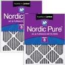 Nordic Pure 12x20x1 (11 1/2 x 19 1/2 x 3/4) Furnace Air Filters MERV 8 Pleated Plus Carbon 2 Pack