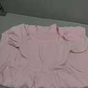 OFEEFAN Women Puff Sleeve Square Neck Tie in Back Dresses with Zipper, Size 160