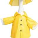 FLAIR GIFTS Yellow Raincoat Goose Outfits Porch Goose Waterproof Clothes with Umbrella Hat Rubber Duckie Fits 23" Geese Statue for Spring Summer Garden Lawn Patio Yard Outdoor Decor (Rubber Duckie)