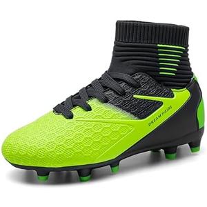 DREAM PAIRS Boys Girls Soccer Cleats Youth Firm Groud Outdoor Sport Athletic High Top Football Shoes for Little/Big Kid Size 27