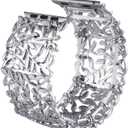 VIQIV Bracelet Band Compatible with Apple Watch 38mm 40mm 41mm 42mm 44mm 45mm 49mm iWatch Series SE/9/8/7/6/5/4/3/2 Ultra for Women Unique Metal Dressy Stretchy Wristbands Strap Jewelry Bangle