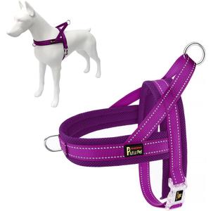 Plutus Pet No Pull Dog Harness with Breathable Mesh Padded, Adjustable Reflective Escape Proof Dog Harness, Quick Fit Dog Vest Harness for Small Medium Large Dogs(XXS, Purple) (XXS: chest 11.8"-15")