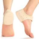 Plantar Fasciitis Heel Cup Protectors - Promifun Heel Cups for Heel Spur,Achilles Tendinitis,Cracked Heels,Heel Pain Relief Products - Gel Heel Cushion Pads,Beige,Large(W 9.5-13 / M 8.5-12)