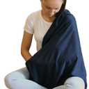 3 Pack Nursing Covers for Breastfeeding Soft Infinity Scarf, Privacy Cover-Up Shawl Lightweight, Breathable Nursing Wrap (Navy Blue, Grey, Black)