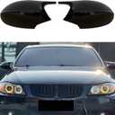 Mirror Caps Gloss Black Compatible with 3 Series E90 E91 2005-2007 E92 E93 2006-2009, 1 Series E81 E82 E87 E88 PRE Models Rearview Side Wing Mirror Cover Caps