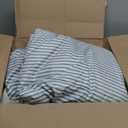 Lush Decor Farmhouse Stripe Reversible Cotton Comforter Set, 3 Piece Set, King, Blue - Cozy Farmhouse Bedding Set - Rustic Decor - Striped Comforter - Modern Farmhouse Bedroom Decor