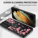 ZIYE Magnetic Case for Samsung Galaxy S21 Ultra 6.8 Inch [Compatible with MagSafe] Hard PC and Soft TPU Case with Cherry Blossom Pink Floral Anti-Scratch Shockproof Protection Phone Cover for Women