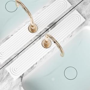 Faucet Mat for Kitchen Sink,Diatomite Fast Drying Stone Sink Tray,Faucet Splash Guard for Bathroom Counter [23.6"x4"],Super Absorbent, Prevents Moisture Buildup (White)