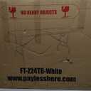 FDW Folding Half Portable Foldable Table for Parties Backyard Events (White, 6 FT 70 * 29) (White, 8 FT)