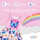 LQSZ Girls Dress Easter Cartoon Summer Vest Sleeveless Tutu Princess Casual Dresses for Kids 2-12 Years (Pink)