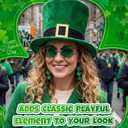 7 Pcs St. Patrick's Day Costume Accessories Leprechaun Top Hat Shamrock Earrings Glasses Irish Stickers Set for Women