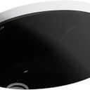 KOHLER K-2209-7 Caxton 17" Oval Undermount Bathroom Sink, Oval Basin, Overflow Drain, No Faucet Holes, Black Black