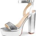 MERUMOTE Women's Fashion Platform Sandals Block Heels Wedding Summer Dress Shoes 9.5