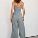 ANRABESS Womens Jumpsuit Summer Beach Vacation Romper 2025 V Neck Sleevelsee Spaghetti Strap Cutout Linen Wide Leg Clothes grey Large 