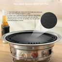 PHOJEWI Korean BBQ Grill Charcoal, Small Charcoal Grill 13.7 Inches Portable Grill Stainless Steel Barbecue Grill Tabletop kbbq grill Outdoor Indoor Camping