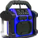 IPX 66 Waterproof Outdoor Radio Bluetooth Wireless Jobsite Radio Speaker,Construction Radio with Flashlight,8000mAH Battery,Cell Phone Charging, Portable for Outdoor/Indoor